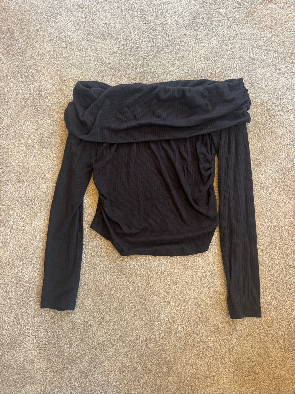 No Boundaries Black Off-Shoulder Long Sleeve Top